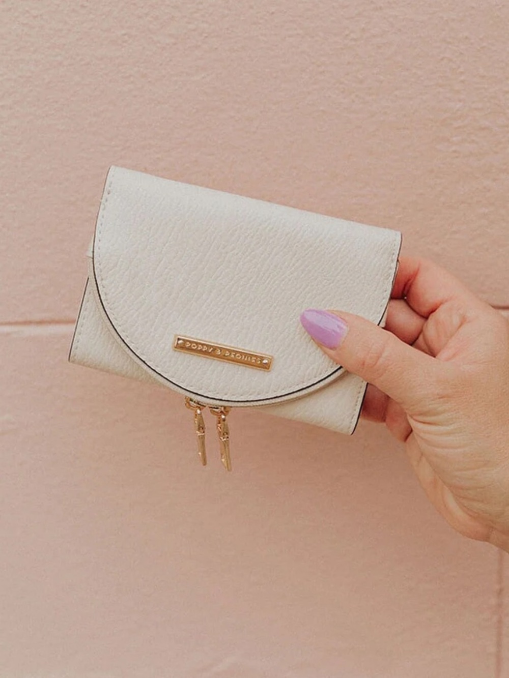 Poppy & Peonies Margaux wallet in cream